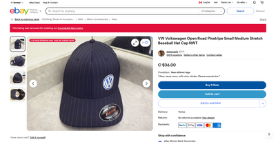 Screenshot 2024-08-05 at 20-37-26 VW Volkswagen Open Road Pinstripe Small Medium Stretch Baseball Hat Cap NWT eBay.png