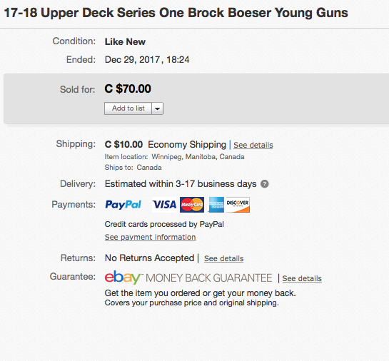 For $80 Cad, you'd be smart to protect yourself with a $14.56 Expedited Parcel postage charge